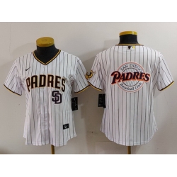 Women San Diego Padres Big Logo Cool Base Stitched Baseball Jersey 1