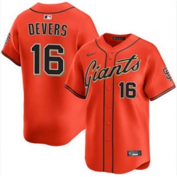 Men San Francisco Giants 16 Rafael Devers Orange Cool Base Stitched Baseball Jersey