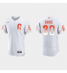 Men San Francisco Giants 30 Chili Davis Men 2021 City Connect Authentic White Jersey