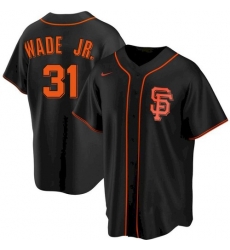 Men San Francisco Giants 31 LaMonte Wade Jr Black Replica Alternate Jersey