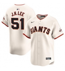 Men San Francisco Giants 51 Jung Hoo Lee Cream 2024 Home Limited Stitched Baseball Jersey