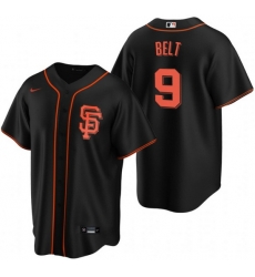 Men San Francisco Giants 9 Brandon Belt Black Cool Base Stitched Jersey