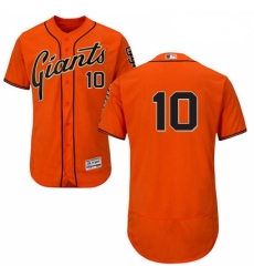 Mens Majestic San Francisco Giants 10 Evan Longoria Orange Alternate Flex Base Authentic Collection MLB Jersey