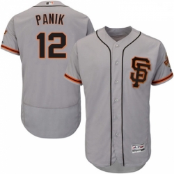 Mens Majestic San Francisco Giants 12 Joe Panik Grey Alternate Flex Base Authentic Collection MLB Jersey