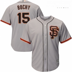 Mens Majestic San Francisco Giants 15 Bruce Bochy Replica Grey Road 2 Cool Base MLB Jersey