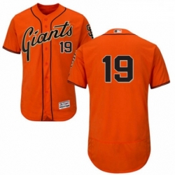 Mens Majestic San Francisco Giants 19 Alen Hanson Orange Alternate Flex Base Authentic Collection MLB Jersey