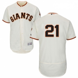 Mens Majestic San Francisco Giants 21 Deion Sanders Cream Home Flex Base Authentic Collection MLB Jersey