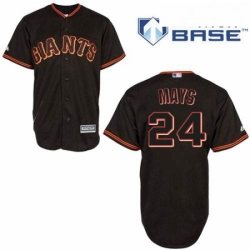 Mens Majestic San Francisco Giants 24 Willie Mays Replica Black New Cool Base MLB Jersey