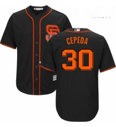 Mens Majestic San Francisco Giants 30 Orlando Cepeda Replica Black Alternate Cool Base MLB Jersey