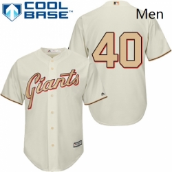 Mens Majestic San Francisco Giants 40 Madison Bumgarner Authentic Cream Commemorative Cool Base MLB Jersey