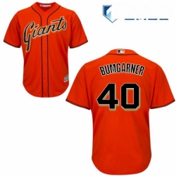 Mens Majestic San Francisco Giants 40 Madison Bumgarner Replica Orange Alternate Cool Base MLB Jersey