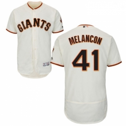 Mens Majestic San Francisco Giants 41 Mark Melancon Cream Flexbase Authentic Collection MLB Jersey