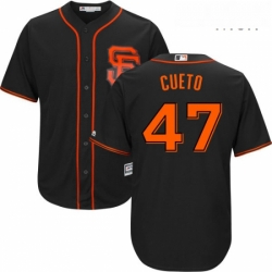 Mens Majestic San Francisco Giants 47 Johnny Cueto Replica Black Alternate Cool Base MLB Jersey