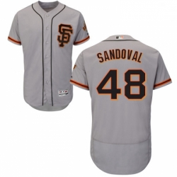 Mens Majestic San Francisco Giants 48 Pablo Sandoval Gray Flexbase Authentic Collection MLB Jersey