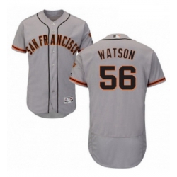 Mens Majestic San Francisco Giants 56 Tony Watson Grey Road Flex Base Authentic Collection MLB Jersey