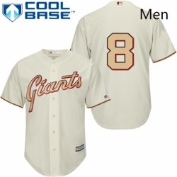 Mens Majestic San Francisco Giants 8 Hunter Pence Authentic Cream Commemorative Cool Base MLB Jersey