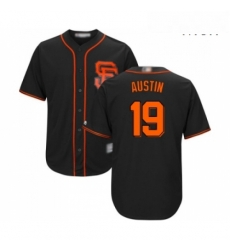 Mens San Francisco Giants 19 Tyler Austin Replica Black Alternate Cool Base Baseball Jersey 