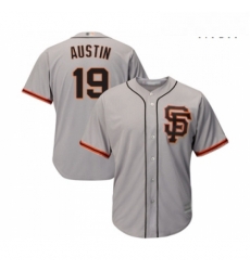 Mens San Francisco Giants 19 Tyler Austin Replica Grey Road 2 Cool Base Baseball Jersey 