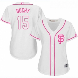 Womens Majestic San Francisco Giants 15 Bruce Bochy Replica White Fashion Cool Base MLB Jersey