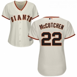 Womens Majestic San Francisco Giants 22 Andrew McCutchen Replica Cream Home Cool Base MLB Jersey 