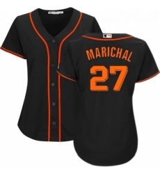 Womens Majestic San Francisco Giants 27 Juan Marichal Authentic Black Alternate Cool Base MLB Jersey