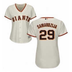 Womens Majestic San Francisco Giants 29 Jeff Samardzija Replica Cream Home Cool Base MLB Jersey