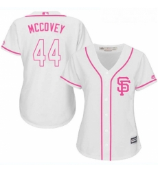 Womens Majestic San Francisco Giants 44 Willie McCovey Authentic White Fashion Cool Base MLB Jersey