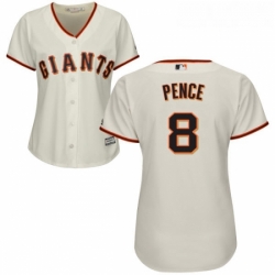 Womens Majestic San Francisco Giants 8 Hunter Pence Authentic Cream Home Cool Base MLB Jersey