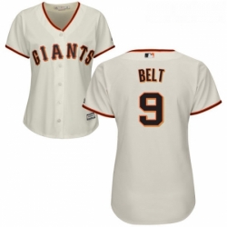 Womens Majestic San Francisco Giants 9 Brandon Belt Replica Cream Home Cool Base MLB Jersey