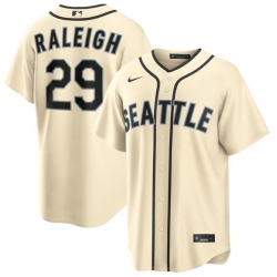 Men Seattle Mariners  29 Cal Raleigh Cream Alternate Stitched Baseball Jersey