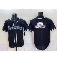 Men Seattle Mariners Team Big Logo 2026 Fashion Replica Black Out Stitched Baseball Jerseys Men Seattle Mariners Team Big Logo 2026 Fashion Replica Black Out Stitched Baseball Jerseys
