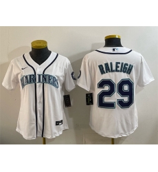Youth Seattle Mariners 29 Cal Raleigh White Cool Base Stitched Baseball Jersey Youth Seattle Mariners 29 Cal Raleigh White Cool Base Stitched Baseball Jersey