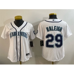 Youth Seattle Mariners 29 Cal Raleigh White Cool Base Stitched Baseball Jersey