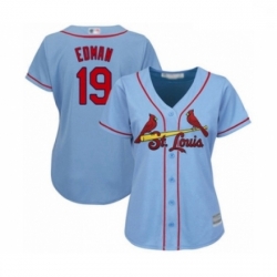 Women's St. Louis Cardinals #19 Tommy Edman Authentic Light Blue Alternate Cool Base Baseball Player Jersey