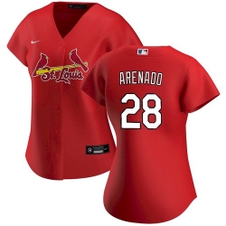 Women St. Louis Cardinals Nolan Arenado Red Jersey Home Cool Base