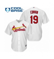 Youth St. Louis Cardinals #19 Tommy Edman Authentic White Home Cool Base Baseball Player Jersey