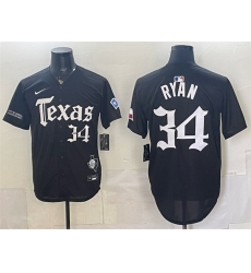 Men Texas Rangers 34 Nolan Ryan Black Gothic Mexico 2025 Vapor Premier Limited Stitched Baseball Jersey Men Texas Rangers 34 Nolan Ryan Black Gothic Mexico 2025 Vapor Premier Limited Stitched Baseball Jersey