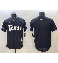 Men Texas Rangers Blank Black Gothic Mexico 2025 Vapor Premier Limited Stitched Baseball Jersey