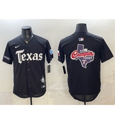 Men Texas Rangers Team Big Logo Black Gothic Mexico 2025 Vapor Premier Limited Stitched Baseball Jersey Men Texas Rangers Team Big Logo Black Gothic Mexico 2025 Vapor Premier Limited Stitched Baseball Jersey