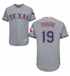 Mens Majestic Texas Rangers 19 Jurickson Profar Grey Road Flex Base Authentic Collection MLB Jersey