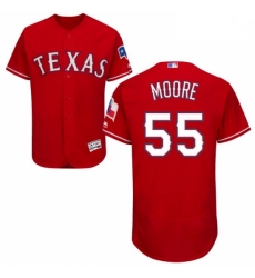 Mens Majestic Texas Rangers 55 Matt Moore Red Alternate Flex Base Authentic Collection MLB Jersey