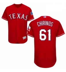 Mens Majestic Texas Rangers 61 Robinson Chirinos Red Alternate Flex Base Authentic Collection MLB Jersey