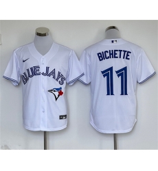 Men Toronto Blue Jays 11 Bo Bichette White Cool Base Stitched Baseball Jersey Men Toronto Blue Jays 11 Bo Bichette White Cool Base Stitched Baseball Jersey