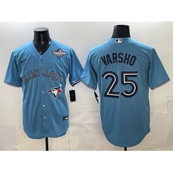 Men Toronto Blue Jays 25 Daulton Varsho Blue 2025 World Series Cool Base Stitched Baseball Jersey