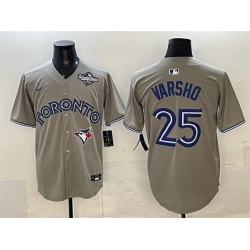 Men Toronto Blue Jays 25 Daulton Varsho Grey 2025 World Series Home Cool Base Stitched Baseball Jersey