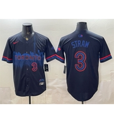 Men Toronto Blue Jays  3 Myles Straw Navy 2024 City Connect Limited Stitched Baseball Jersey