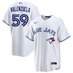 Men Toronto Blue Jays Brandon Valenzuela 59 White Home Limited Stitched Baseball Jersey