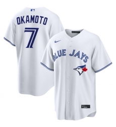 Men Toronto Blue Jays Kazuma Okamoto 7 White Home Limited Stitched Baseball Jersey Men Toronto Blue Jays Kazuma Okamoto 7 White Home Limited Stitched Baseball Jersey