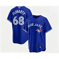 Men Toronto Blue Jays Mason Fluharty 68 Blue Away Flex Base Stitched Baseball Jersey