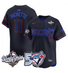 Men Women Youth Blue Jays 50th Patch 2025 World Series City Connect 11 Bichette Stitched Jersey Men Women Youth Blue Jays 50th Patch 2025 World Series City Connect 11 Bichette Stitched Jersey